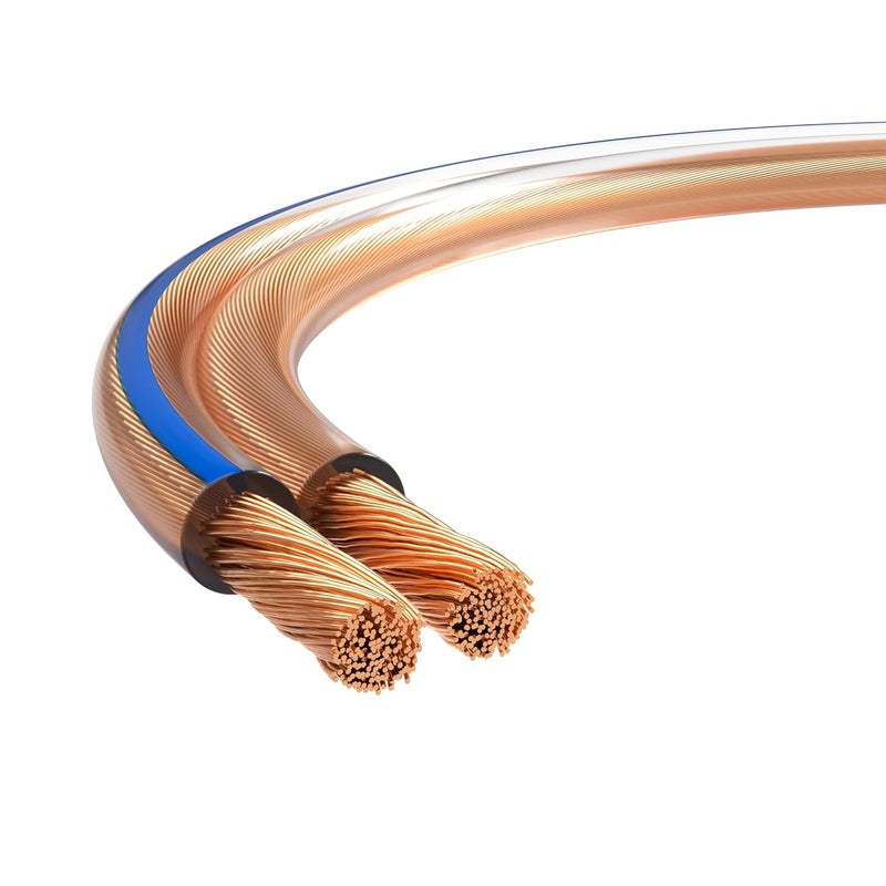 GESS Technologies Speaker Wire 14 Gauge (14/2) CCA – 250ft Clear Transparent Cable, Copper Clad Aluminum for Home Theater, Car Audio, LED, Low Voltage Applications - Image 4